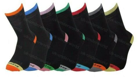 Mens Cotton Socks 7 Pairs Days Of The Week Novelty Fashion Multipack Adult 6-11