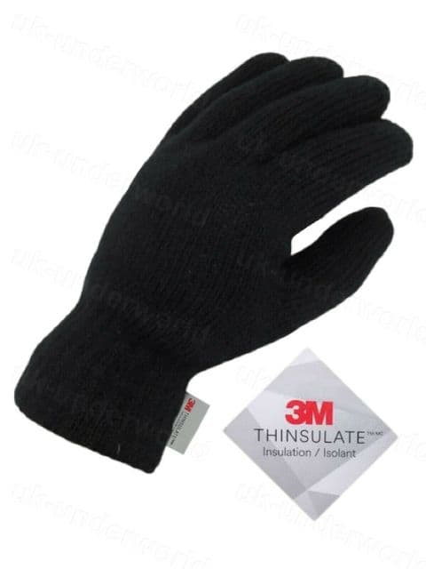 Mens Knitted Gloves 3M Thinsulate Thermal Insulation Winter Warm Lined Adults