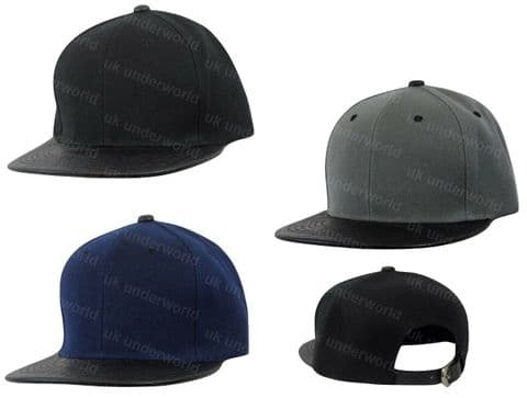 Mens Ladies Baseball Cap With Faux Leather Peak Hip-Hop Dance Rap Adjustable Hat