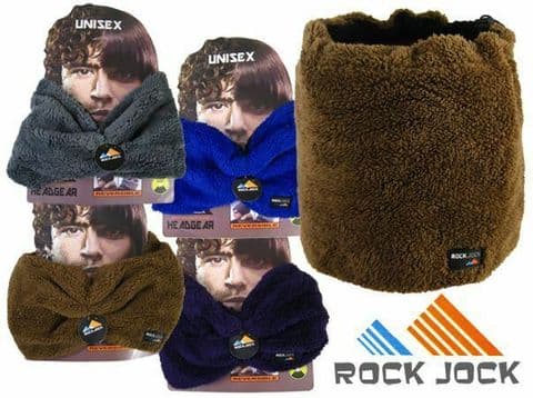 Mens Neck Warmer Ladies Rock Jock Reversible Soft Fleece Thermal Snood Scarf Hat