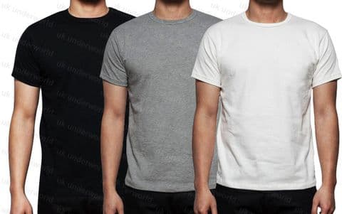 Mens Plain Cotton Short Sleeve T-Shirt Tee Shirt Crew Neck Adults Casual Top