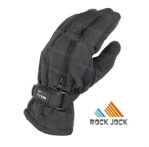 Mens Thermal Fleece Insulated Ski Gloves Outdoor Sports Activity With Palm Grips