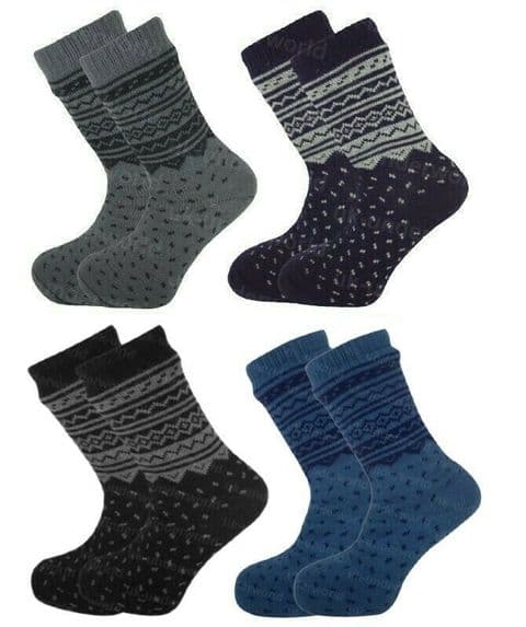Mens Thermal Socks 4.7 Tog Fleece Sherpa Lining Slipper Bed Socks Adults 6-11
