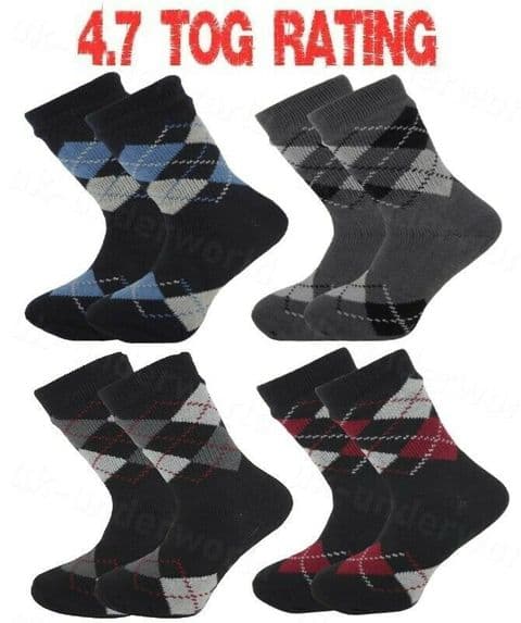 Mens Thermal Socks 4.7 Tog Fleece Sherpa Lining Slipper Gripper Bed Socks - 173043827337