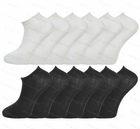 Mens Trainer Socks 6 Pairs Ankle Sports Shoe Liners Adults Big Foot 11-14