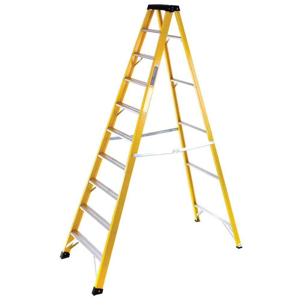 Heavy-Duty Fibreglass Swingback Step Ladders