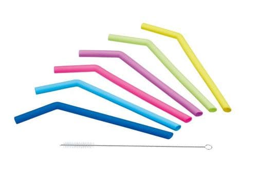 KITCHENCRAFT SILICONE STRAWS PACK  OF 7