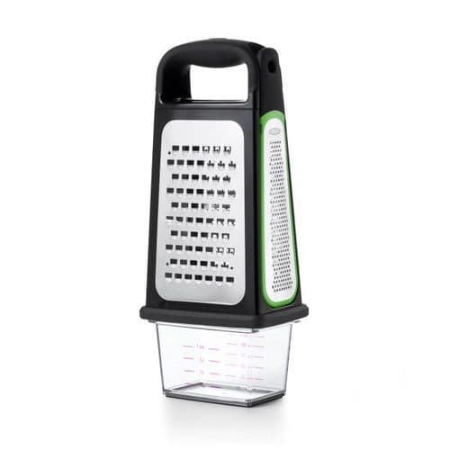 OXO ETCHED BOX GRATER WITH REMOVABLE ZESTER