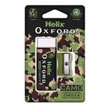 Helix Oxford Camo Green Eraser and Pencil sharpener