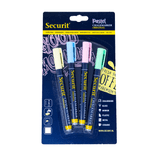 Pastel Colours 1mm Wet Wipe Securit Chalk Marker 4 pack