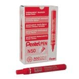 Pentel N50 Red Permanent Marker Pack of 12