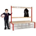 Primary School Double Island Seating with Compartments & Hooks
