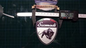 1x Scomadi Logo Printed Decal Sticker, Vespa innocenti mod nos vinyl SILVER