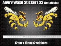 Angry Wasp Hornet Stickers Moto GP laptop helmet bike car scooter Finger, Rude,
