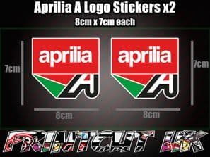 Aprilia A Logo DECAL STICKERS x2 Fairing RS50 RS125 RSV4 Tuono Dorsoduro Factory