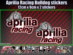 Aprilia Racing Bulldog Stickers x2 supermoto car van bike RS SR Tuono Falco