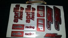 Aprilia RS125 DECALS STICKERS 3COLOUR Red Black Silver RS 125 Racing IP, 9 piece