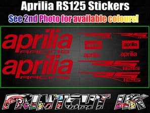 Aprilia RS125 DECALS STICKERS Fairing RS 125 Racing Factory