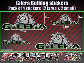 Gilera Bulldog Stickers x4 Runner SKP Typhoon RCR SMT fuoco nexus car van laptop