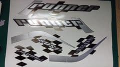 Gilera Runner 50 & 125 sp new shape sticker set, white soul REP, silver Printed Decals