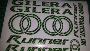 Gilera Runner Decals/Stickers EXCLUSIVE GREEN CARBON DESIGN sp vx fx vxr 125 172