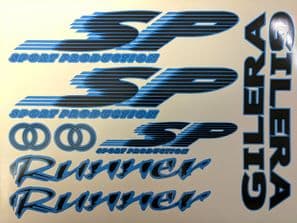 Gilera Runner SP Sticker Decal Set FX FXR 125 172 180 183 OLYMPIC BLUE & BLACK