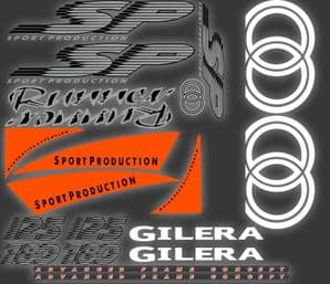 Gilera Runner SP Stickers Decals, FLuorescent Orange Set, Kit, Rep, 50 70 125 172 180