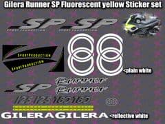 Gilera Runner SP Stickers Decals, FLUORESCENT YELLOW AUTOCOLLANT ETICHETTA