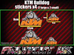 Ktm Bulldog Stickers x4 Duke sx mx exc sxf xc-w gs mxc 690 RC8 supermoto car van