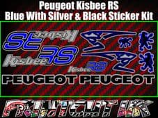 Peugeot Kisbee RS Decals/Stickers Blue Silver Black Multicolour