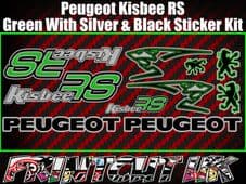 Peugeot Kisbee RS Decals/Stickers Green Silver Black Multicolour