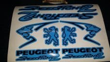 Peugeot Speedfight 2 Sticker/Decal Set  *BLUE & BLACK* 50, 70, 100, speedy pug