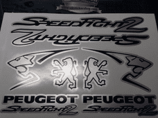Peugeot Speedfight 2 Sticker/Decal Set  *SILVER & BLACK* 50, 70, 100, speedy pug