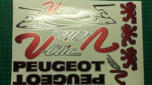 Peugeot V-Clic Vclic VClick Decals/Stickers Pug Scooter Red/black/silver