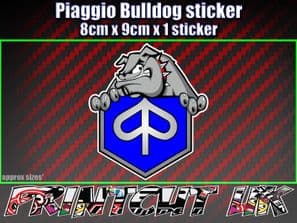 Piaggio Bulldog Sticker x1 Typhoon Zip Beverley fly vespa gilera car van laptop