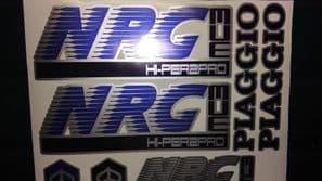 Piaggio NRG MC3 Decals / Sticker kit graphics Blue/Silver/Black