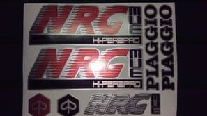 Piaggio NRG MC3 Decals / Sticker kit graphics Red/Silver/Black