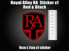Royal Alloy RA Badge Printed Decal Sticker GT125 GT200 GP125 GP200 Scomadi RED
