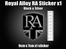 Royal Alloy RA Badge Printed Decal Sticker vinyl GT125 GT200 GP125 GP200 Scomadi