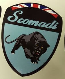 Scomadi Logo Badge Printed Decal Sticker Custom OCEAN BLUE FP TL 50 125 200