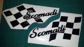Scomadi TL125 TL50 side panel stripe Flag sticker kit Chequers Checkers type 1