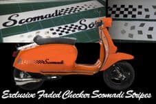 Scomadi TL125 TL50 side panel stripe sticker kit  Fade Chequers Checkers