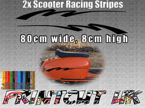Scooter Racing Stripes Stickers for Scomadi, Vespa, Lambretta, LML, Royalloy, D