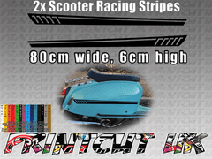 Scooter Racing Stripes Stickers for Scomadi, Vespa, Lambretta, LML, Royalloy, E