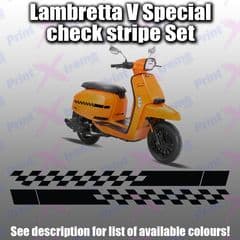 Scooter Racing Stripes Stickers to fit Lambretta V Special check chequer