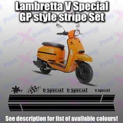 Scooter Racing Stripes Stickers to fit Lambretta V Special straight GP style set