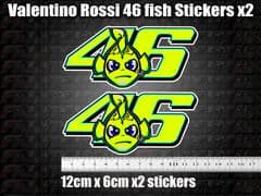 Valentino Rossi 46 Fish Decals Stickers x2 helmet bike car scooter 46 agv GP