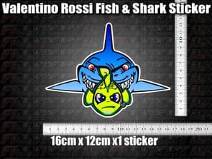 Valentino Rossi Fish & Shark Decal Sticker x1 helmet bike car scooter 46 agv GP