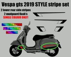 Vespa GTS Super 2019 HPE style Decal / Sticker stripe Kit custom aftermarket