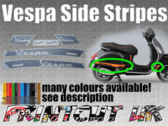 Vespa GTS Super Decal / Sticker Kit GT custom vespa text